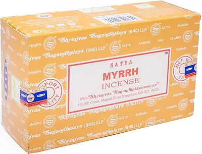 Image de Set d'encens Satya Myrrh -- 15 g + photophore mosaïque coloré