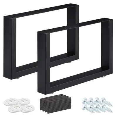 Produktbild von Set von 2 Tischbeinen, industrielles Design, schwarz