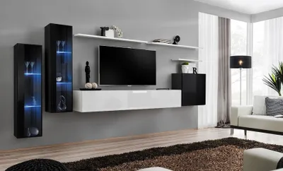 Produktbild von Wohnzimmerwand RIONATA 11 - schwarz/weiß