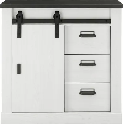 Produktbild von Kommode SHELTON-61 in Pinie weiß Nb. mit anthrazit, B/H/T: ca. 93/91/43 cm