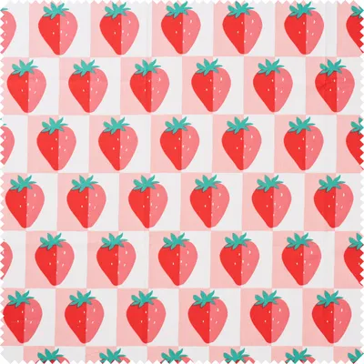 Produktbild von Baumwoll-Stoff "Erdbeeren", 150 cm breit, Meterware