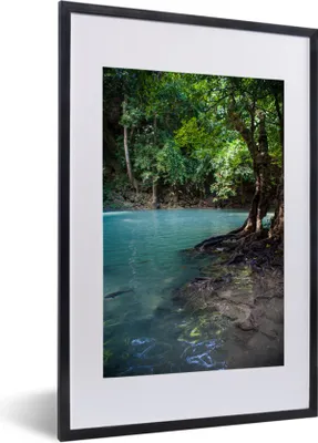 Produktbild von MuchoWow® MuchoWow® Gerahmtes Poster Ein See im Erawan-Nationalpark in Thailand 40x60 cm - Poster mit zchwarzem Bilderrahmen - Poster in Rahmen