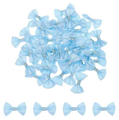 100 blaue Satin-Schleifen 3,8 x 2,5 cm für DIY & Deko
