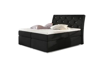Produktbild von NABBI Gepolstert Doppelbett mit Stauraum Benet 180 - schwarz (Sawana 14)