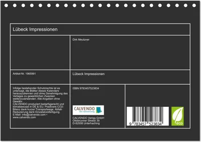 Produktbild von Lübeck Impressionen (Tischkalender 2026 DIN A5 quer), CALVENDO Monatskalender