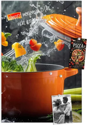 Produktbild von Magnettafel 40x60cm Pinnwand Whiteboard beschreibbar - Kochtopf mit Gemüse
