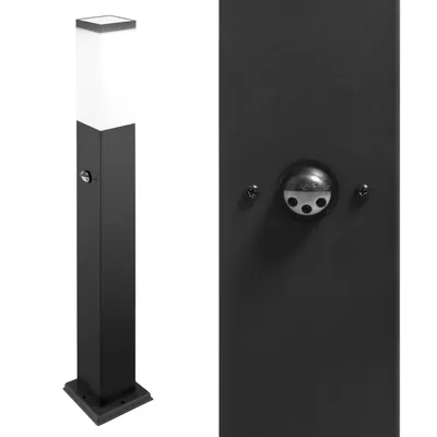 Obrázok produktu pre MasterLED LED cestné svietidlo E27 so senzorom IP44, 65 cm, čierne, stĺpové svietidlo, snímač pohybu, záhradné osvetlenie, nerezová oceľ, vonkajšie svietidlo
