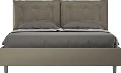 Produktbild von ITYHOME - Gepolstertes Bett ohne Lattenrost 160x190 mit Kunstlederbezug Cappuccino Annalisa