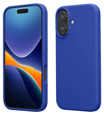 Produktbild von kwmobile Handyhülle für iPhone 16 Hülle, für iPhone 16 Case - Hülle Silikon - kabelloses Laden - Baltik Blau