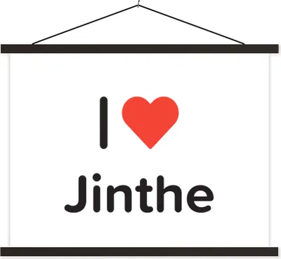 Produktbild von MuchoWow® Textilposter Ich liebe - Jinthe - Mädchen 150x113 cm mit schwarzem Rahmen - Wohnzimmer