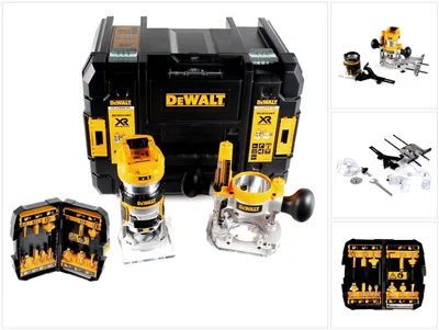 Produktbild von DeWalt DCW 604 NT Akku Kombifräse 18V 55mm + Fräser Set 12 tlg. in TSTAK - ohne Akku und Ladegerät