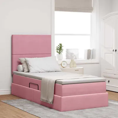 Image de Maison Exclusive - Lit à sommier LED avec matelas Rosa 100 x 200 cm en velours
