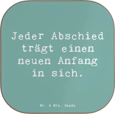 Produktbild von Mr. & Mrs. Panda Untersetzer für Gläser Spruch Verluste betrauern und loslassen - Meeresbrise - Geschenk, Wachstum, Zuversicht, Mut, Abschied, Trost, Vertrauem, Coaster