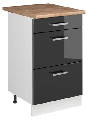 Zdjęcie produktu dla Szafka dolna do kuchni Vicco R-Line Antracyt połysk/Biały 50 cm blat roboczy Dąb Goldkraft, Model 69660