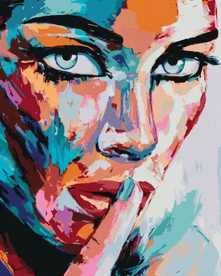 Image de Zuty - Peinture par numéros - PORTRAIT DE FEMME EN COULEURS, 40 x 50 cm, sans cadre et sans toile tendue