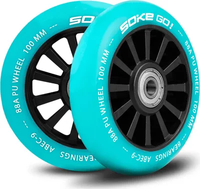 Produktbild von SOKE Scooter Räder 100 mm türkis 2 Stück
