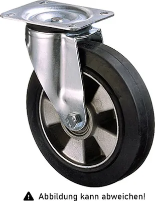 Produktbild von Rollcart Schwerlast Elastik-Lenkrolle Ø125x40mm 200kg Tragkraft mit Guss-Felge