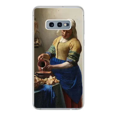 Produktbild von MuchoWow® Handyhülle Schutzhülle Hülle für Samsung Galaxy S10e Das Milchmädchen - Gemälde von Johannes Vermeer Silikon Softcase Handy Hülle - Handy