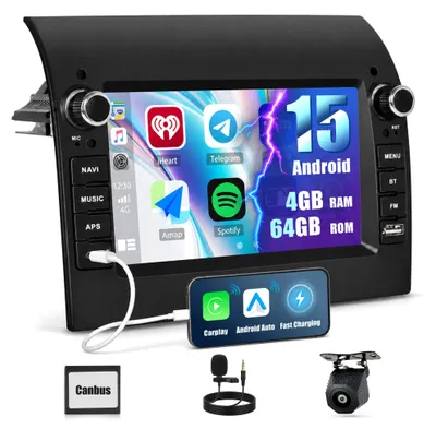 Immagine prodotto di Autoradio da 7 pollici per FIAT Ducato (2008-2015) | Android 15, 4+64GB | Schermo HD con CarPlay e Android Auto