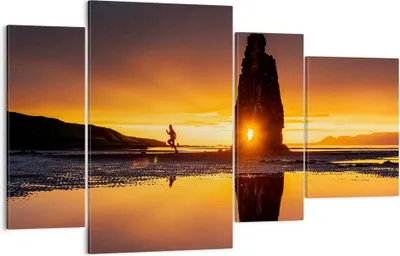 Produktbild von Bild auf Leinwand - Leinwandbild - Meer Felsen Wasser - 120x70cm - Wand Bild - Wanddeko - Leinwanddruck - Bilder - Kunstdruck - Wanddekoration - Leinwand bilder - Wandkunst - DL120x70-3954