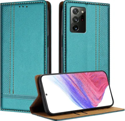 Produktbild von Handyhülle für Samsung Galaxy Note 20 Leder Flip Klappbare Schutzhülle mit Standfunktion Grün