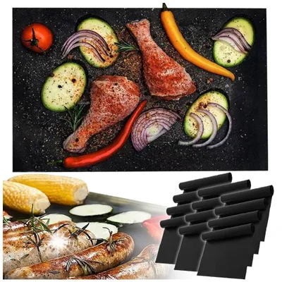 Produktbild von 12x Wiederverwendbare Teflon-Grillmatte für Backofen BBQ