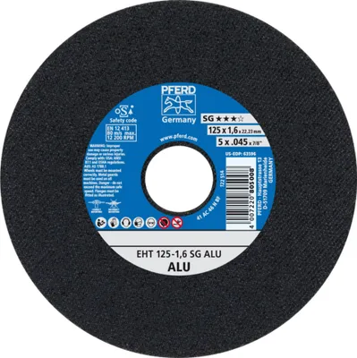 Produktbild von PFERD 61341225, Schneidedisk, Aluminium, Nicht-eisenhaltiges Metall, 12,5 cm, Jede Marke, Flache Mitte, 2,22 cm