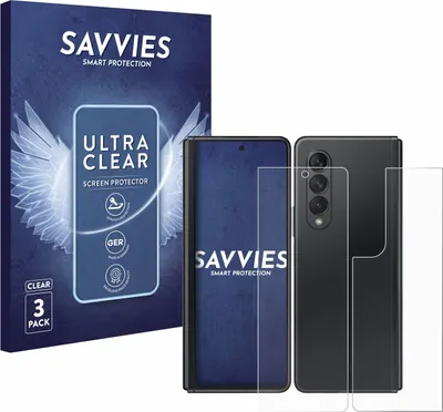 Produktbild von 6x Für Samsung Galaxy Z Fold 3 5G (Display+Rückseite) Schutzfolie Savvies Displayschutz Display Schutz Folie Klar Transparent