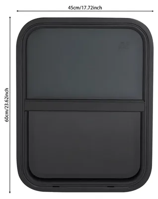Obrázek produktu pro Okna do obytných vozů - Vertikální posuvné okno 450x600 mm - Integrovaná moskytiéra - Hliníkový rám - Tvrzené sklo