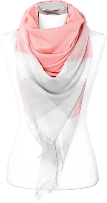 Produktbild von großer Damen Schal kariert Karo XXL Oversized Winterschal quadratisch Autiga® rosa-grau