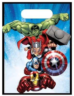 Produktbild von Avengers Mitgebseltüten aus Papier mit Motiv für Kindergeburtstag 6 Stück