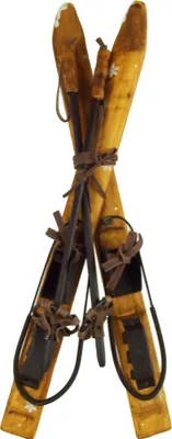 Produktbild von Czarujące drewniane narty z kijkami - wysokość 50 cm