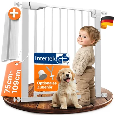 Produktbild von CHILDOO Treppenschutzgitter ohne Bohren [GS-] Türgitter für Baby, Hunde | 75-88 cm