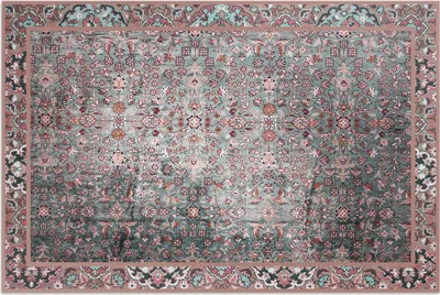 Produktbild von Retro getragenes florales Muster – Vinylteppich – 150x225 cm – Outdoor Teppich – Terrasse – Wetterfest – Modern
