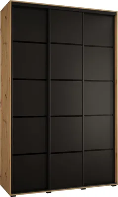 Produktbild von MEBLE KRYSPOL Davos 4 Schrank, drei Türen - 235,2x160x45 cm - Artisan Schwarz Schwarz