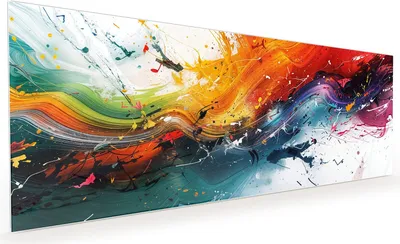 Produktbild von Küchenrückwand Spritzschutz Glas mit Motiv Farbenexplosion 40 x 40 cm