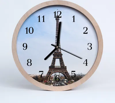 Produktbild von Holzuhr 20fi cm wanduhr - Eiffelturm Architektur