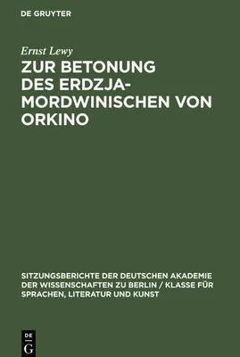 Produktbild von Zur Betonung des Erdzja-Mordwinischen von Orkino