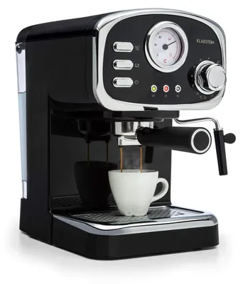 Espressomaschine Retro 1100 W 15 bar 1,25 l schwarz