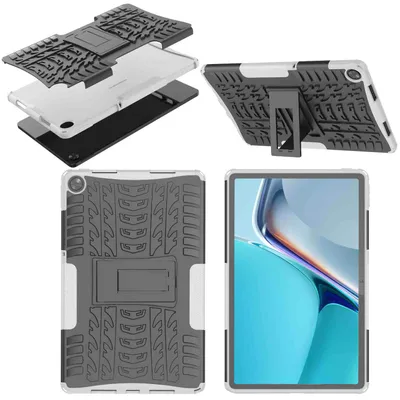 Produktbild von Für Oppo Realme Pad 10.4 Hybrid Weiß Tablet Tasche Etuis Hülle Cover Schutz Case