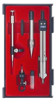 Produktbild von Zirkel - Zirkelkasten 6-teiliges Schulzirkel- Set , im Kunststoffkasten