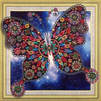 Produktbild von Diamantstickerei Märchenschmetterling 47x47 cm