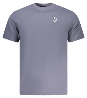 Produktbild von Kurzarm Herren T-Shirt Blau mit Logo & Applikation, Rundhalsausschnitt