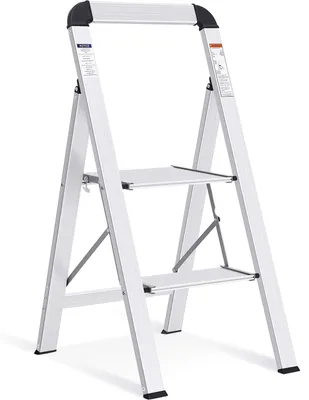 Productafbeelding van Trapladder 2 Treden - Draagbare Vouwtrap, Antislip, Belastbaar tot 150 kg