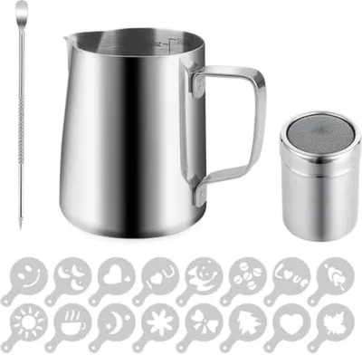 Produktbild von PromoHome® Professionelles Milchkännchen aus Edelstahl 350 ml – für Cappuccino, Espresso und Latte Art