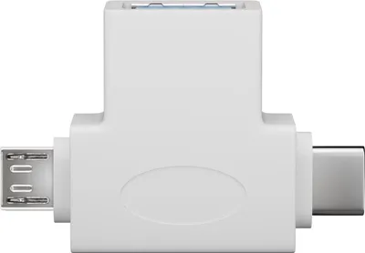 Image de goobay T Adaptateur USB A vers USB 2.0 Micro B USB A 2.0 blanc (Bulk)