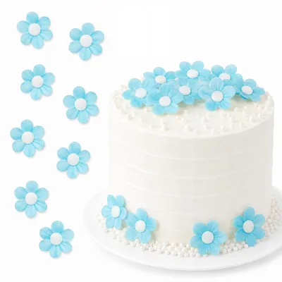 Produktbild von Blaue Waffel-Gedenkstückchen, 3,6 Cm, 8 Stück, Dekoration Für Torte Und Muffins