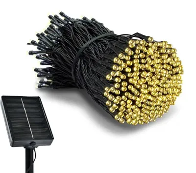 Solar-Lichterkette 10 m, 100 LED, warmweiß, Timer, 8 Modi, IP65