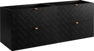Immagine prodotto di Mobile da bagno, nero con maniglia dorata, 160 x 57 x 46 cm