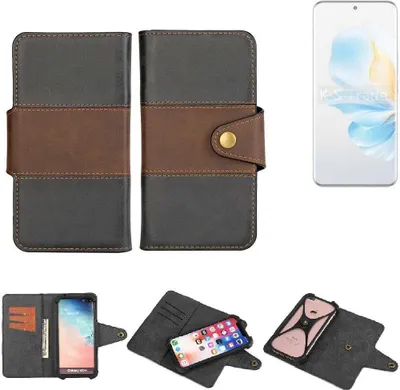 Produktbild von K-S-Trade Handyhülle Schutzhülle Hülle Bookstyle Wallet-Case kompatibel mit Honor 100 Bumper Rundumschutz schwarz-braun 1x